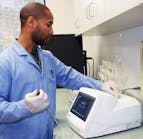 FIGURE 1. This NIR spectrophotometer, used for monitoring female eggs during in-vitro fertilization (IVF), contains a constant current tungsten-halogen light source and an indium gallium arsenide (InGaAs) array-based spectrometer.