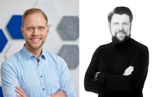 Jonas Heidrich, product line manager at Menhir Photonics (left), and Maik Frede, cofounder and CEO of neoLASE (right).