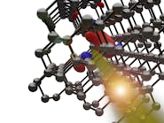 FIGURE 1. Schematic rendition of a quantum defect emitting a single photon.