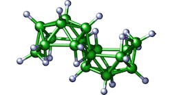 FIGURE 1. Anti-Octadecaborane isomer: blue = hydrogen, green = boron.